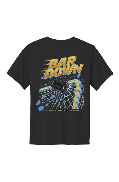Bar Down Gold Clapper King Youth Performance Tee